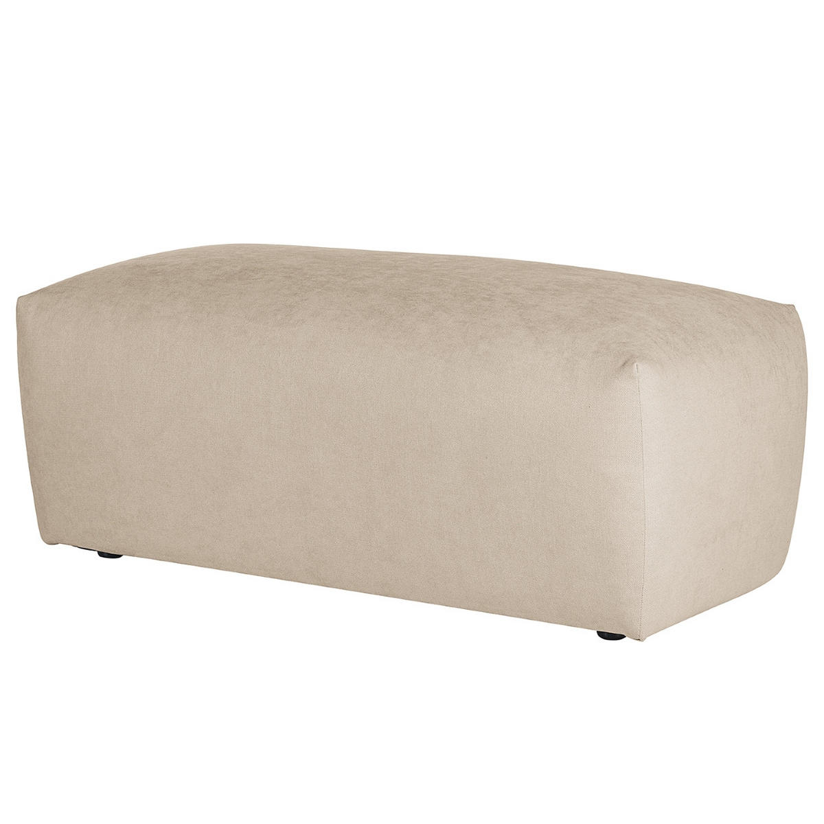 HOCKER in Textil Taupe  - Taupe/Schwarz, MODERN, Kunststoff/Textil (102/41/52cm) - Trendmanufaktur