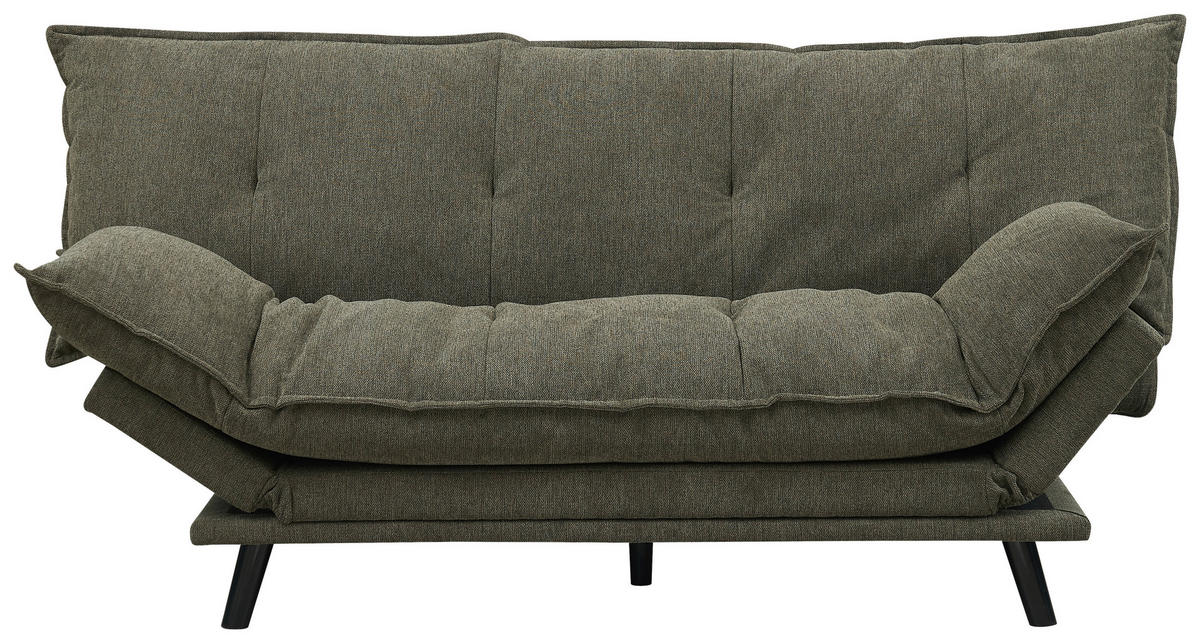 SCHLAFSOFA Webstoff Grün  - Schwarz/Grün, Design, Holz/Textil (196/83/82cm) - Ti'me