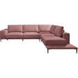 ECKSOFA  in Leinwand Beere  318/271 cm  - Beere/Schwarz, Design, Textil/Metall (318/271cm) - Belluti