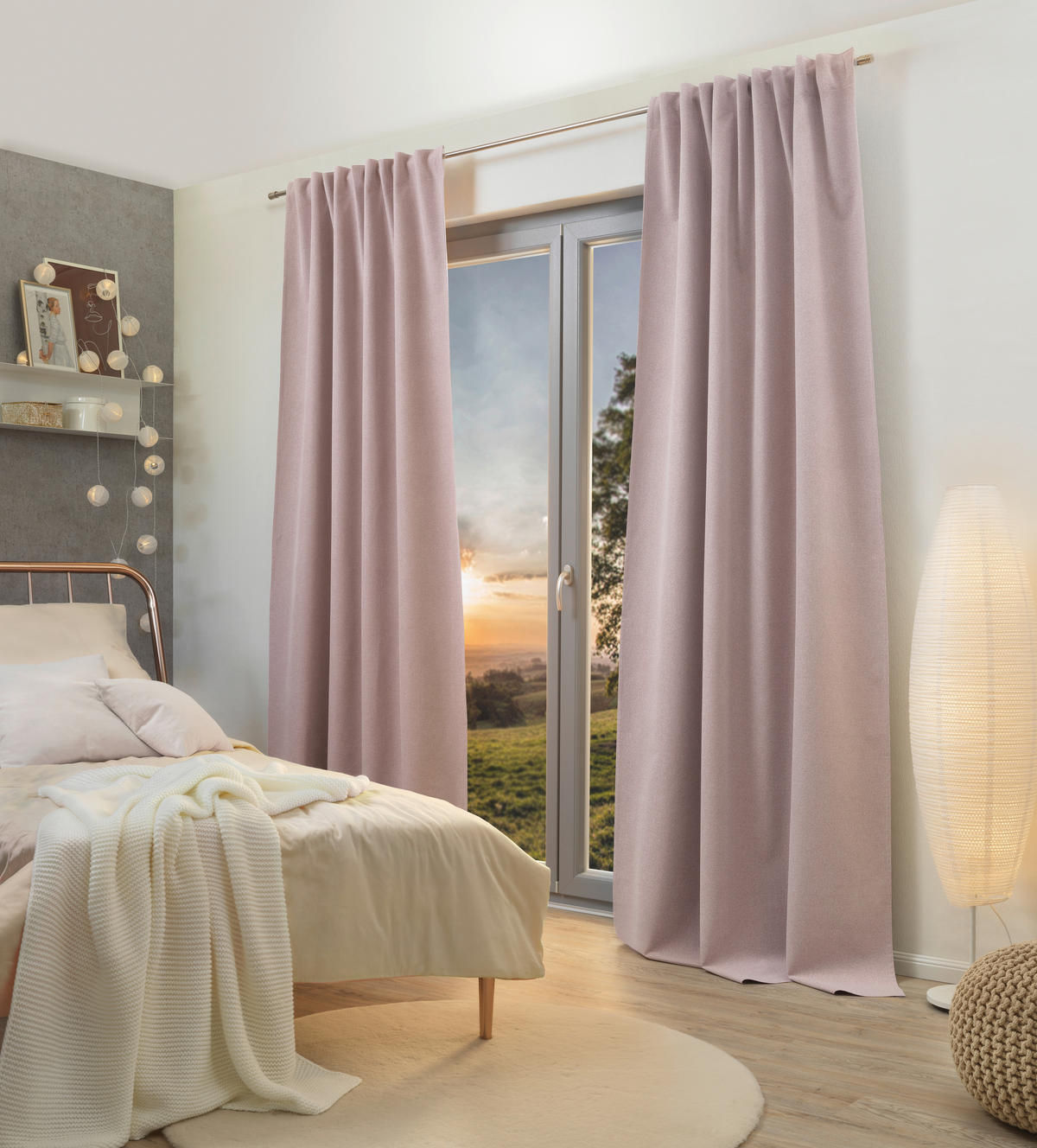 HOTOVÝ ZÁVES, zatemnenie, 135/300 cm - ružová, Konventionell, textil (135/300cm) - Esposa