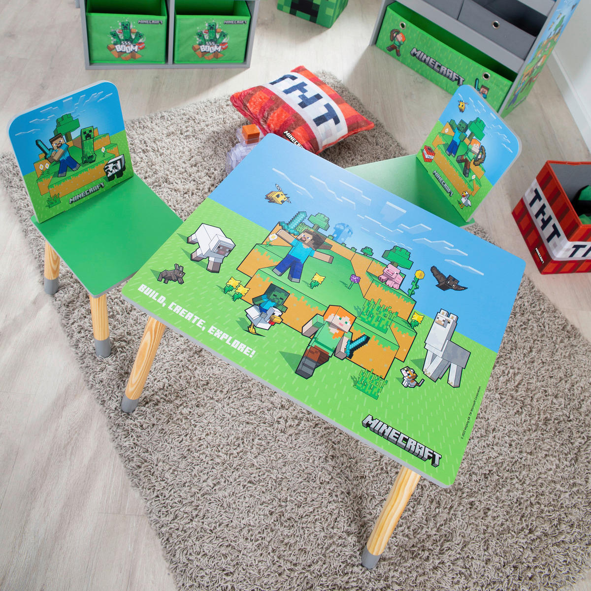 OTROŠKA SEDEŽNA GARNITURA  MINECRAFT        večbarvno  - večbarvno, Moderno, leseni material/les (60kg) - Minecraft