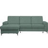 ECKSOFA in Velours Mintgrün  - Schwarz/Mintgrün, Konventionell, Textil/Metall (167/247cm) - Stylife