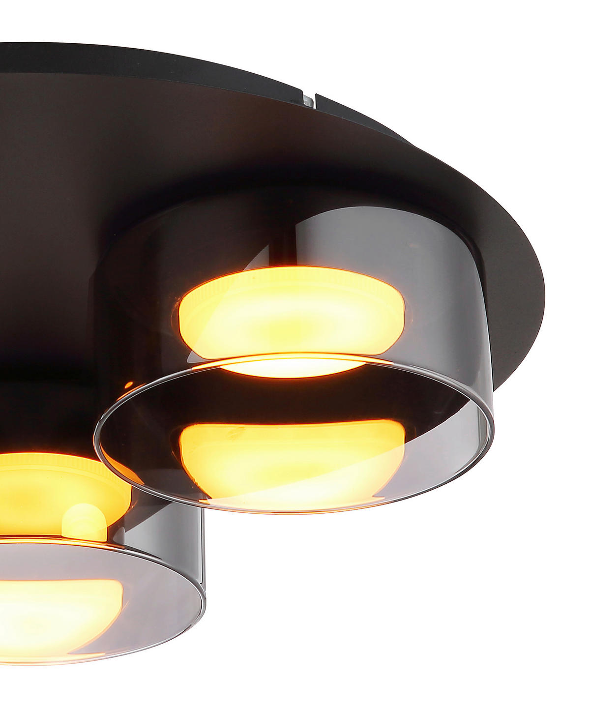 LED-DECKENLEUCHTE 35/9 cm   - Schwarz/Grau, Design, Glas/Metall (35/9cm) - Globo