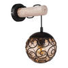 WANDLEUCHTE - Schwarz/Naturfarben, Konventionell, Holz/Kunststoff (15/24,5/36cm) - Globo