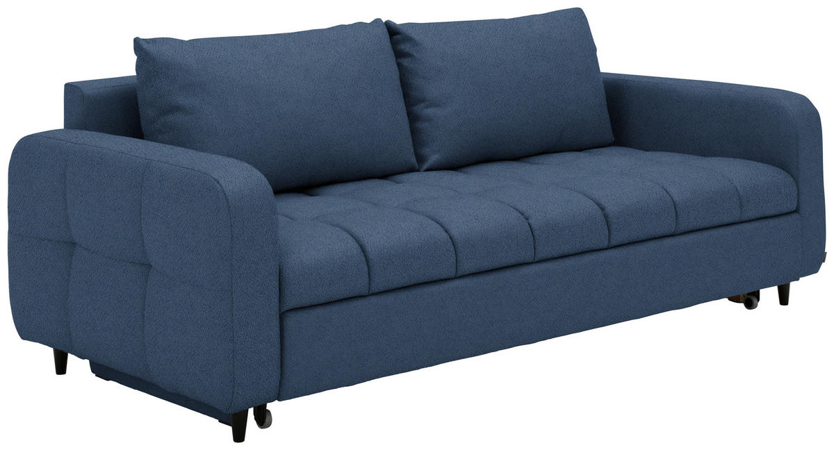 SCHLAFSOFA  in Webstoff Blau  - Blau/Schwarz, Design, Holz/Textil (236/88/101cm) - Lomoco