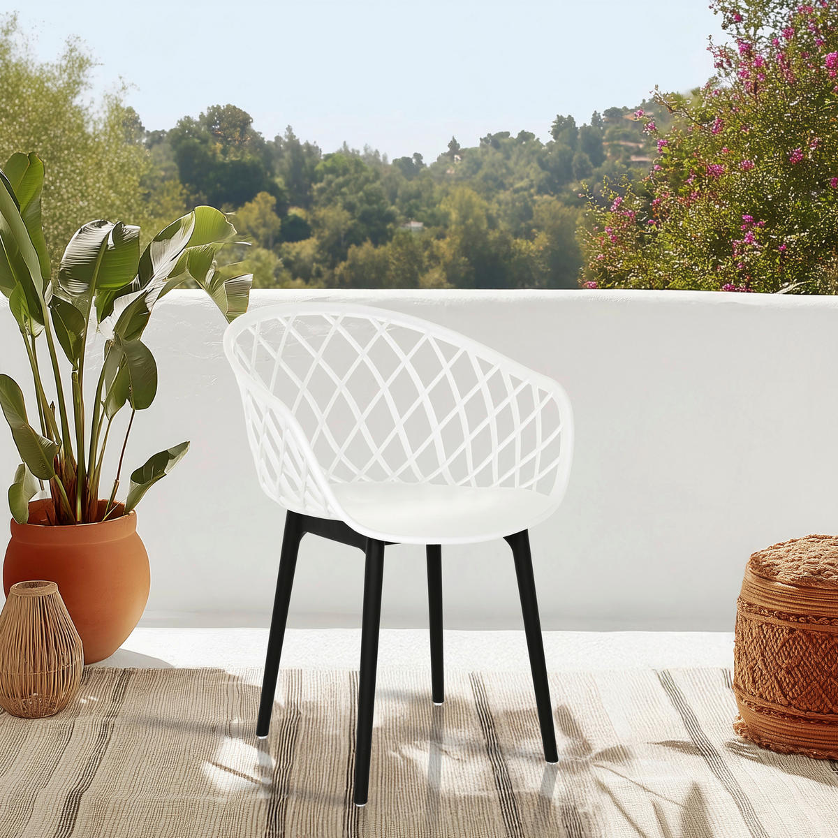 BESUCHERSTUHL  in Weiß  - Schwarz/Weiß, MODERN, Kunststoff (57/76/53cm) - MID.YOU