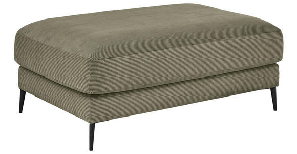 HOCKER Feincord Olivgrün  - Schwarz/Olivgrün, Design, Textil/Metall (120/43/90cm) - Dieter Knoll