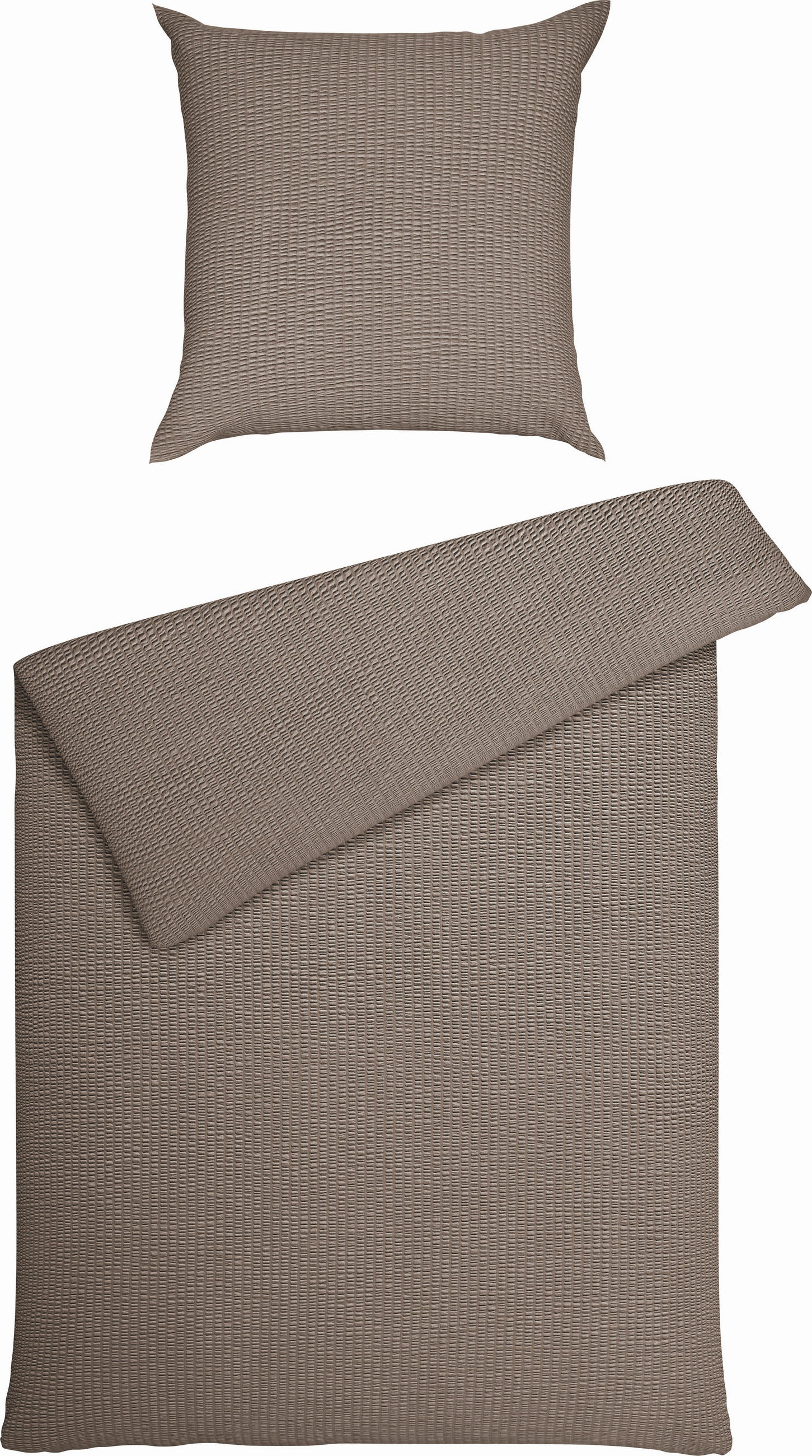 BETTWÄSCHE Piano Seersucker 135/200 cm  - Taupe, Basics, Textil (135/200cm) - Janine