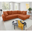 ECKSOFA Dunkelorange Cord Rückenkissen, Armlehnenkissen, Bettkasten, Schlaffunktion, Rücken echt, Liegefläche im Originalstoff  - Dunkelorange/Schwarz, KONVENTIONELL, Kunststoff/Textil (304/212cm) - Carryhome