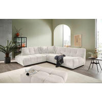 ECKSOFA Chenille Creme  - Creme/Schwarz, Modern, Kunststoff/Textil (250/284cm) - Livetastic