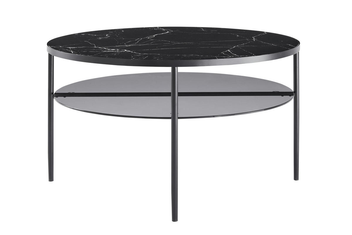 COUCHTISCH in Metall, Glas 81/81/45 cm  - Schwarz, Design, Glas/Metall (81/81/45cm) - Livetastic
