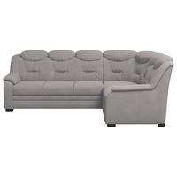 ECKSOFA in Mikrofaser Hellgrau  263/211 cm  - Hellgrau/Schwarz, Basics, Kunststoff/Textil (263/211cm) - MID.YOU