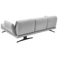 ECKSOFA Creme Flachgewebe  - Creme/Schwarz, Design, Textil/Metall (279-327/176-217cm) - Dieter Knoll