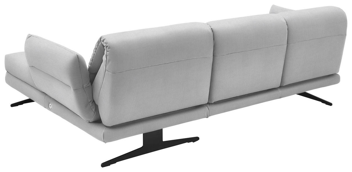ECKSOFA in Flachgewebe Creme  279-327/176-217 cm  - Creme/Schwarz, Design, Textil/Metall (279-327/176-217cm) - Dieter Knoll