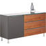 KOMMODE Kernnussbaum furniert Grau, Nussbaumfarben - Nussbaumfarben/Alufarben, Design, Glas/Holz (130/68,5/41,6cm) - Hülsta KOMMODE Kernnussbaum furniert Grau, Nussbaumfarben - Nussbaumfarben/Alufarben, Design, Glas/Holz (130/68,5/41,6cm) - Hülsta