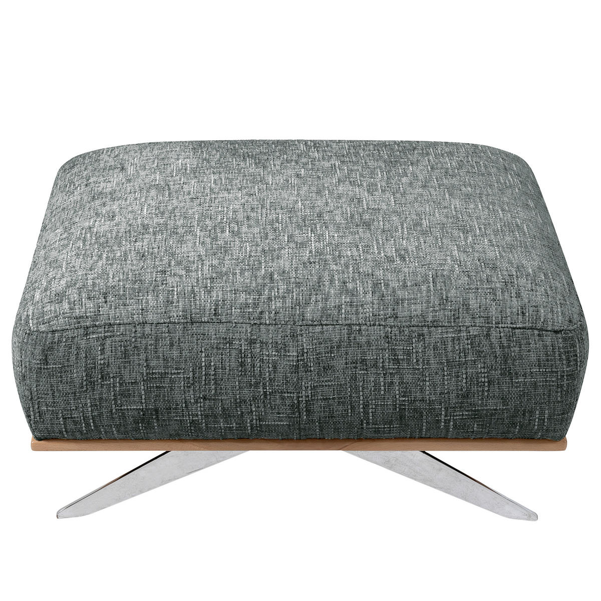 HOCKER PORTLAND Struktur Anthrazit  - Chromfarben/Anthrazit, Design, Holz/Textil (95/46/80cm) - Livetastic