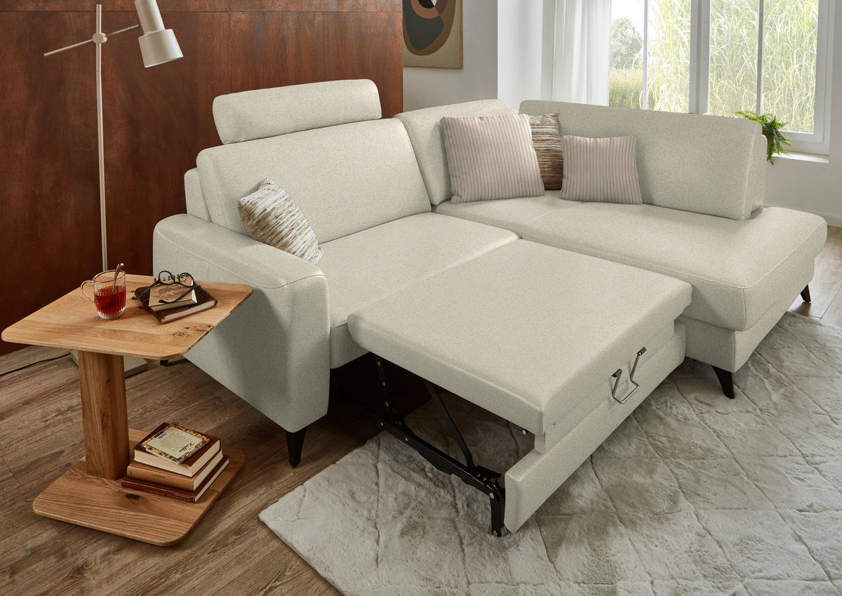 ECKSOFA  Chenille Silberfarben  - Silberfarben/Schwarz, Design, Textil/Metall (239/182cm) - Beldomo Comfort