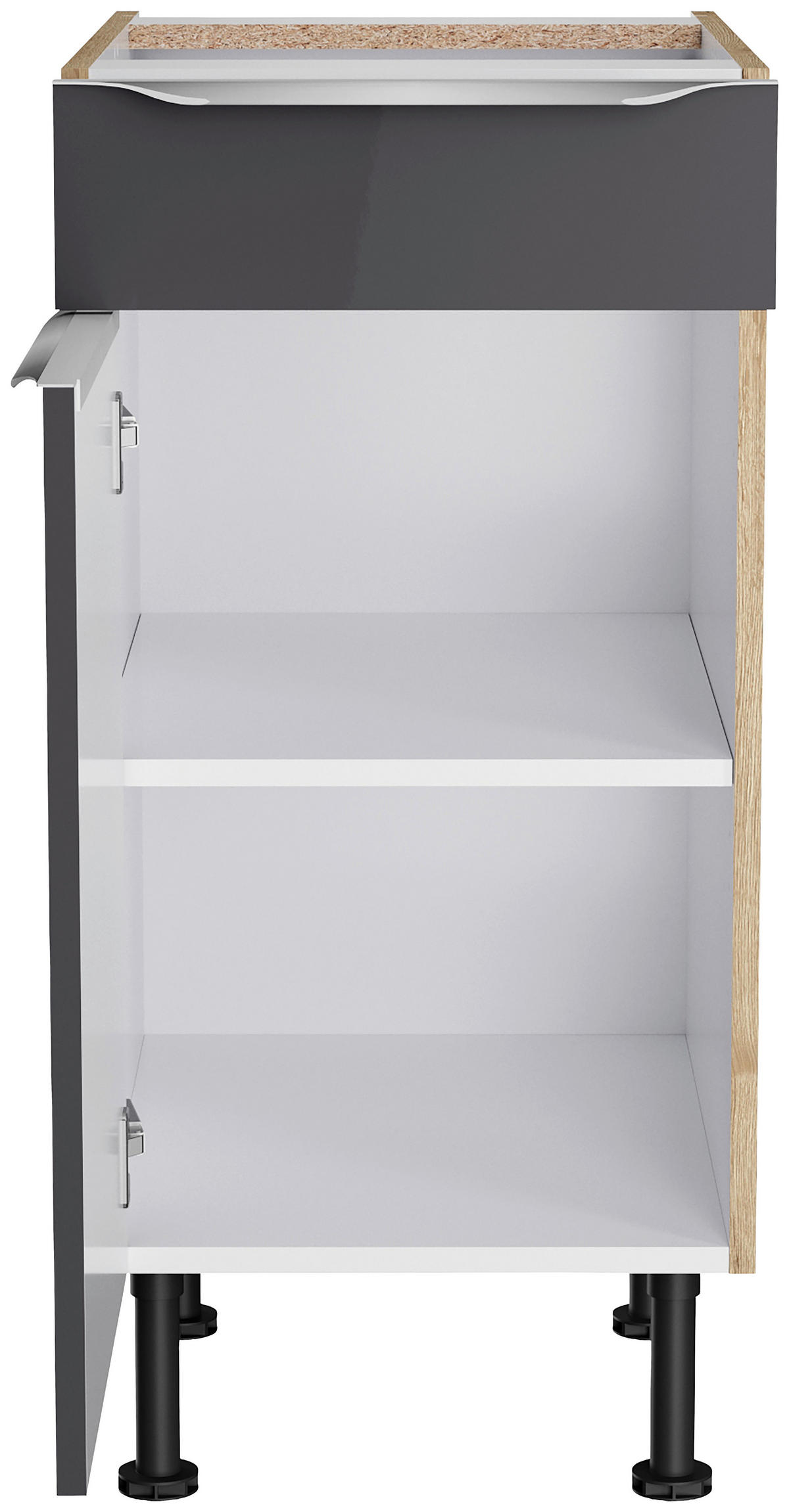 KÜCHENLEERBLOCK 270 cm   in Anthrazit, Eichefarben  - Edelstahlfarben/Eichefarben, Basics, Holzwerkstoff/Metall (270cm) - Optifit