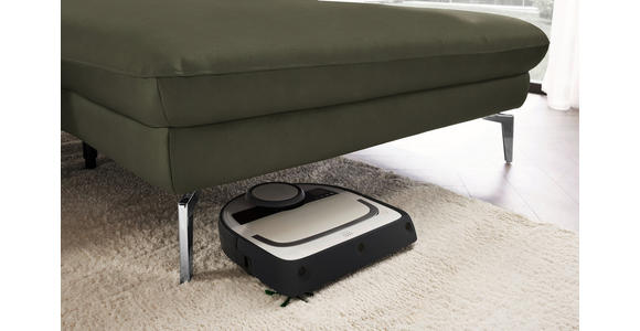 ECKSOFA in Echtleder Grau, Grün 325/157 cm - Schwarz/Grau, Design, Leder/Metall (325/157cm) - Dieter Knoll