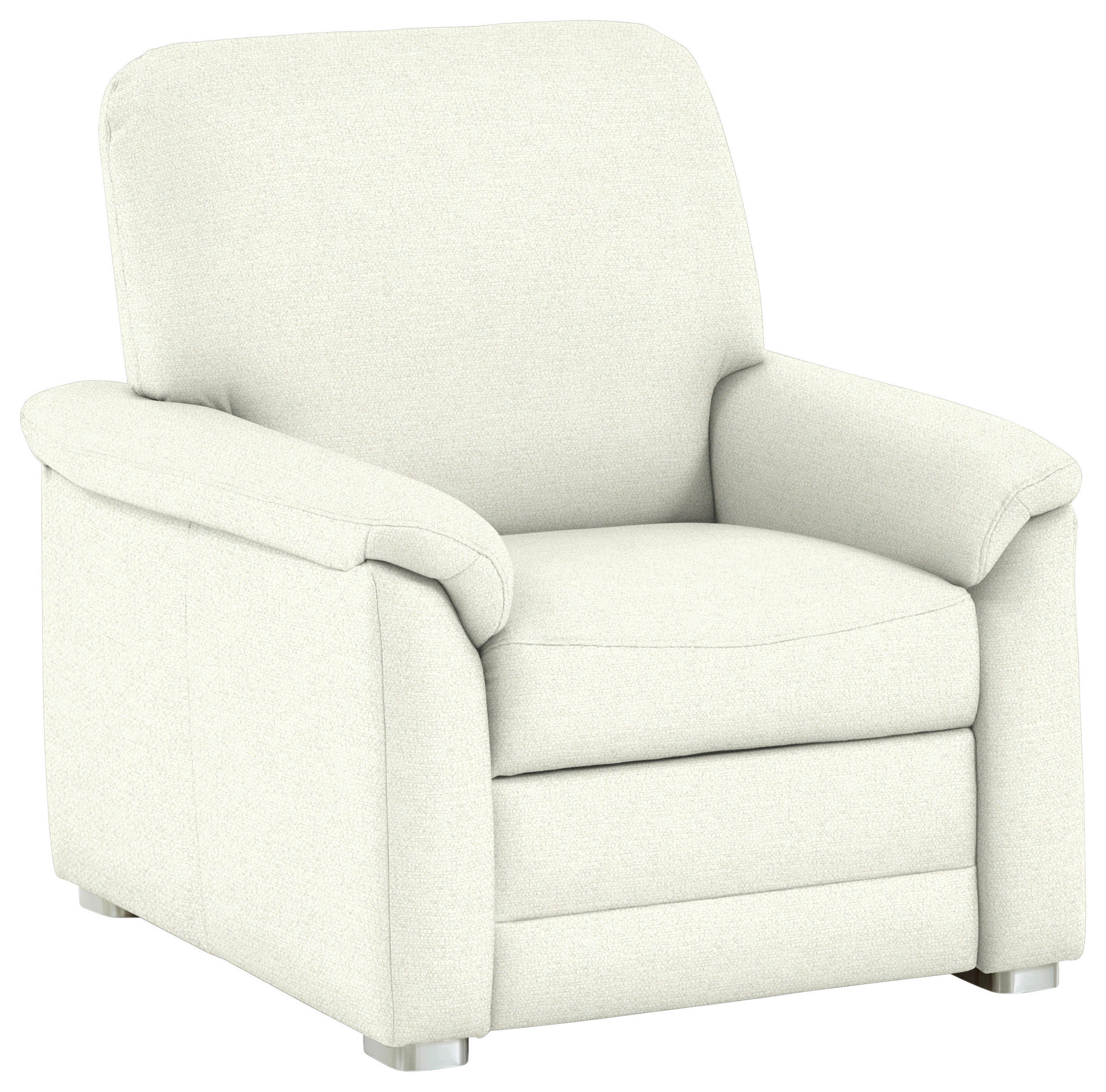 SESSEL Chenille Creme  - Creme/Alufarben, Konventionell, Textil/Metall (88/96/89cm) - Beldomo Comfort