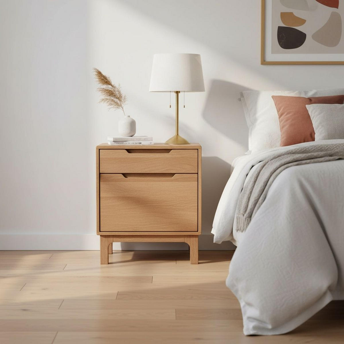 NACHTKÄSTCHEN 40/50/35 cm  in Hartholz Mangoholz Naturfarben  - Naturfarben, MODERN, Holz (40/50/35cm) - MID.YOU