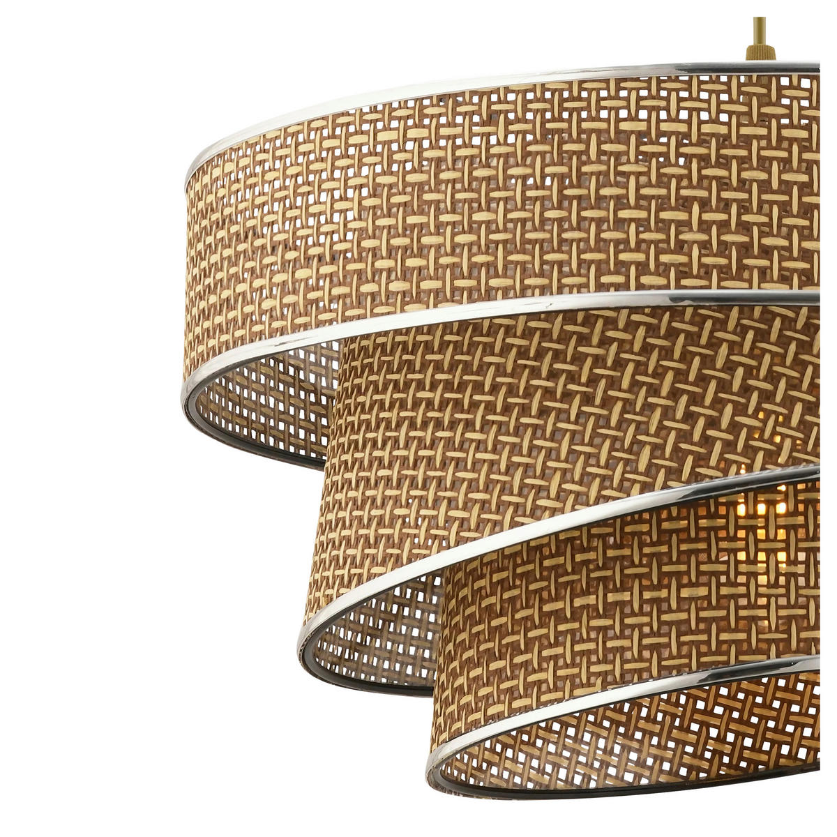 HÄNGELEUCHTE 40/72 cm   - Beige/Silberfarben, Design, Textil/Metall (40/72cm) - P & B