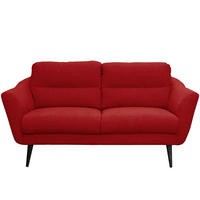 2,5-SITZER Webstoff Rot  - Rot/Schwarz, Design, Holz/Textil (187/87/88cm) - Livetastic