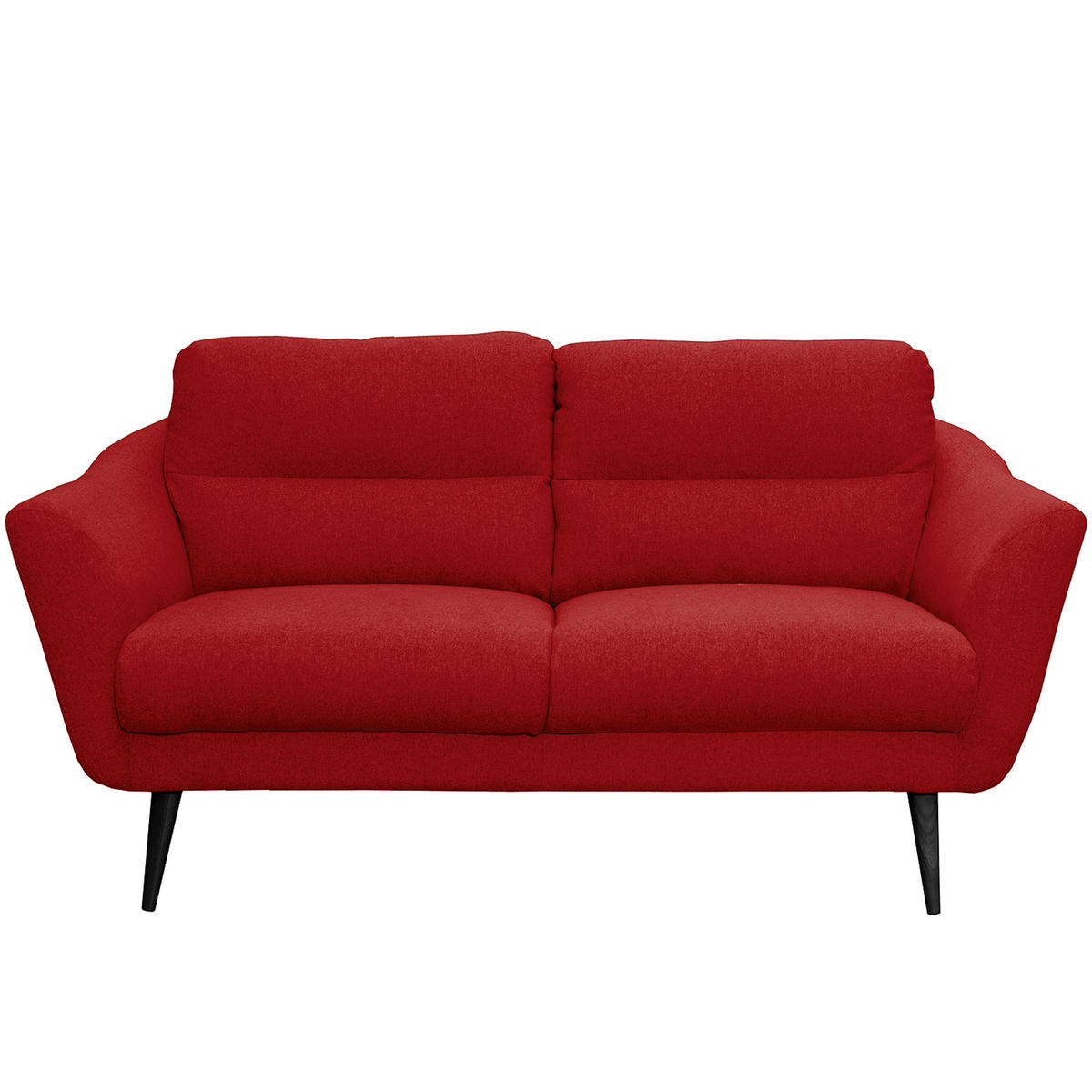 2,5-SITZER Webstoff Rot  - Rot/Schwarz, Design, Holz/Textil (187/87/88cm) - Livetastic