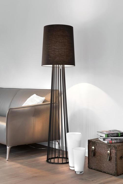 STEHLEUCHTE 40/155 cm    - Schwarz, LIFESTYLE, Textil/Metall (40/155cm) - Villeroy & Boch