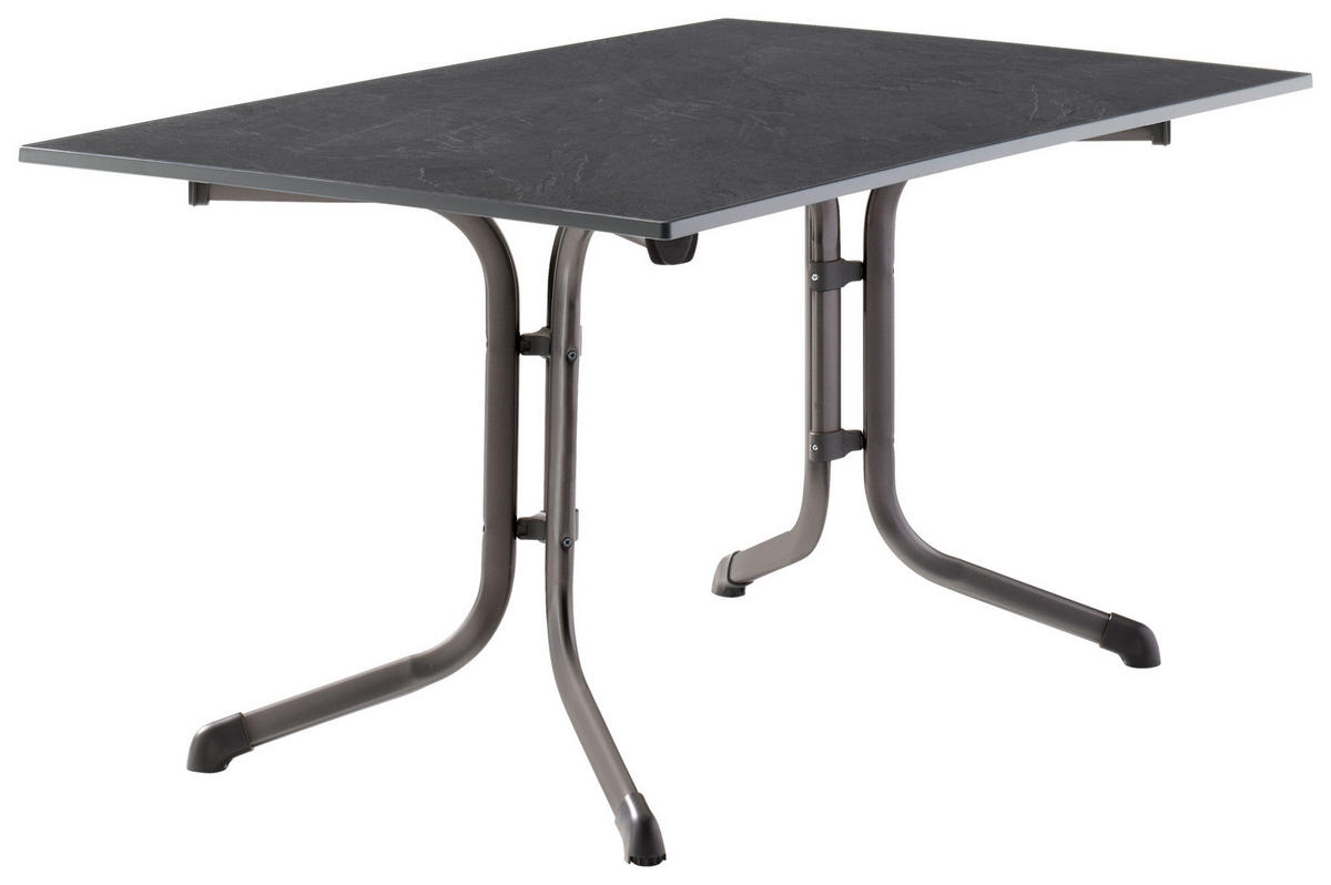 GARTENTISCH Holzwerkstoff Anthrazit, Grau rechteckig  - Anthrazit/Grau, MODERN, Holzwerkstoff/Metall (140/90/73cm) - Sieger