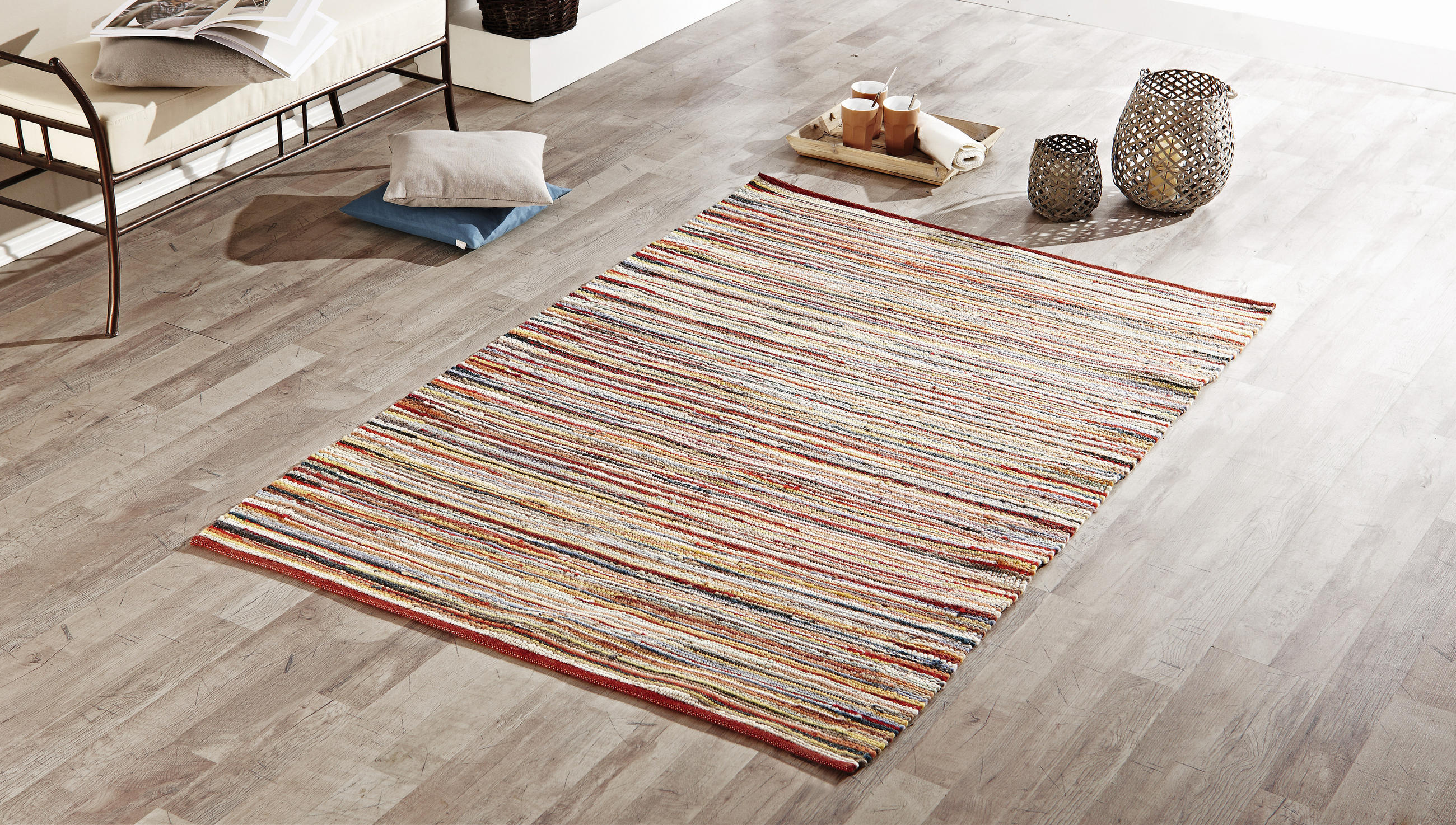 RUČNĚ TKANÝ KOBEREC, 70/130 cm, vícebarevná - vícebarevná, Basics, textil (70/130cm) - Linea Natura