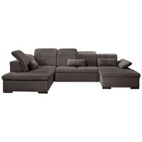 WOHNLANDSCHAFT Schwarz Chenille  - Schwarz/Grau, KONVENTIONELL, Kunststoff/Textil (188/340/240cm) - Carryhome