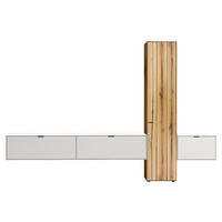 WOHNWAND  in Weiß, Eichefarben  320,7/205,5/37,1 cm  - Eichefarben/Weiß, Design, Glas/Holz (320,7/205,5/37,1cm) - Dieter Knoll