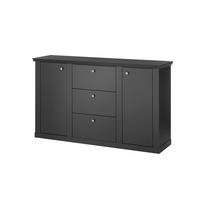 SIDEBOARD  158/92/42 cm  - Eichefarben/Messingfarben, Design, Holzwerkstoff/Metall (158/92/42cm) - MID.YOU