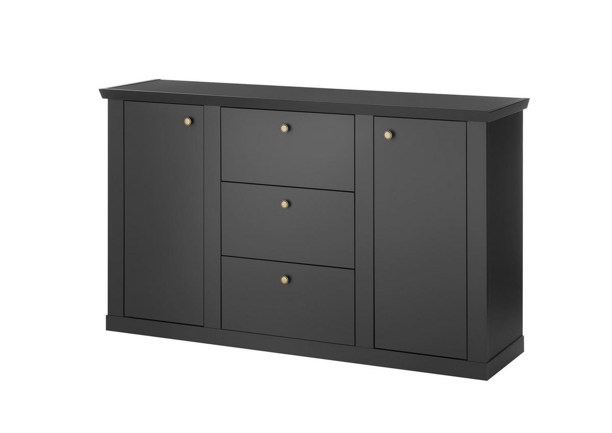 SIDEBOARD  158/92/42 cm  - Eichefarben/Messingfarben, Design, Holzwerkstoff/Metall (158/92/42cm) - MID.YOU