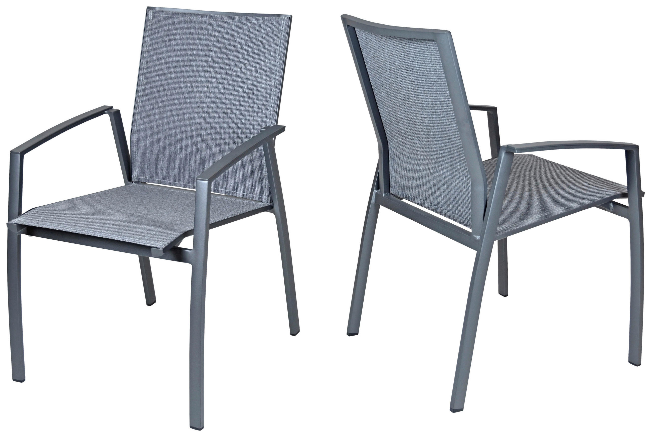 STAPELSESSEL Metall, Textil Anthrazit, Schwarz  - Anthrazit/Schwarz, Design, Textil/Metall (63/80/48cm)