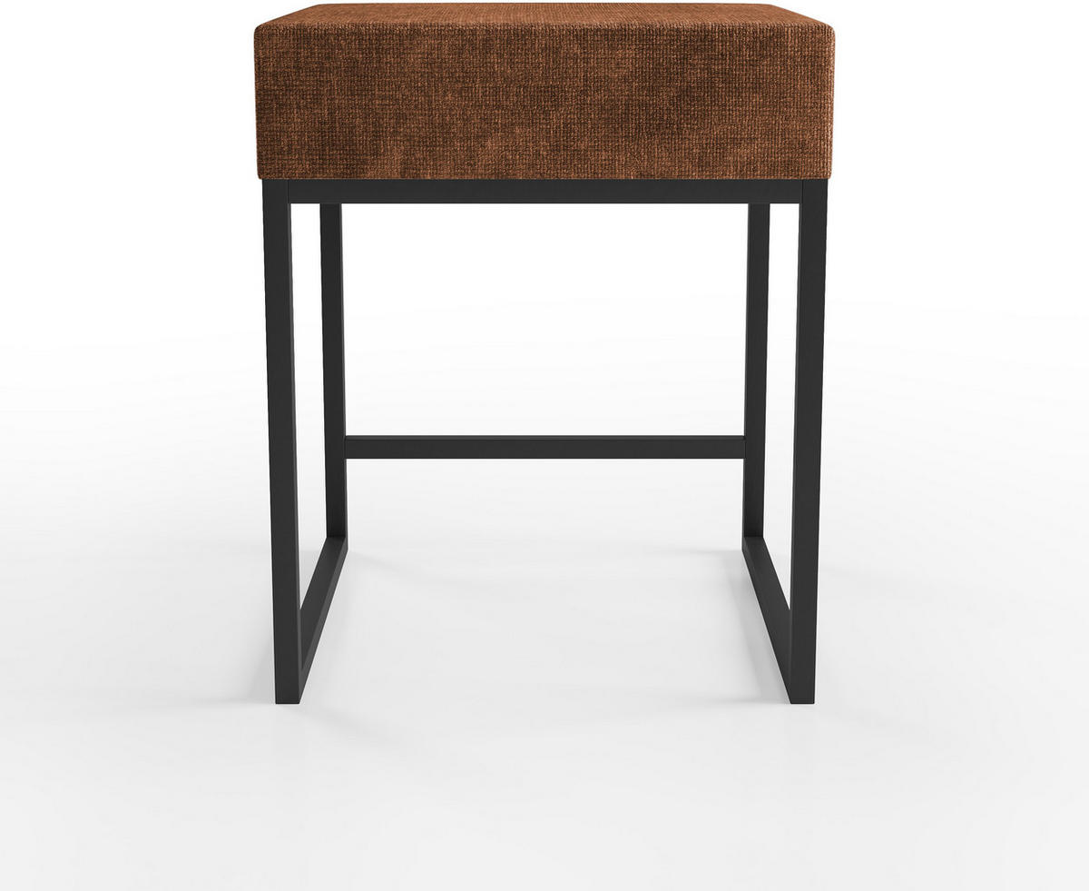 NACHTTISCH 45/55/45 cm  in Terracotta  - Terracotta/Schwarz, Design, Textil/Metall (45/55/45cm) - Esposa