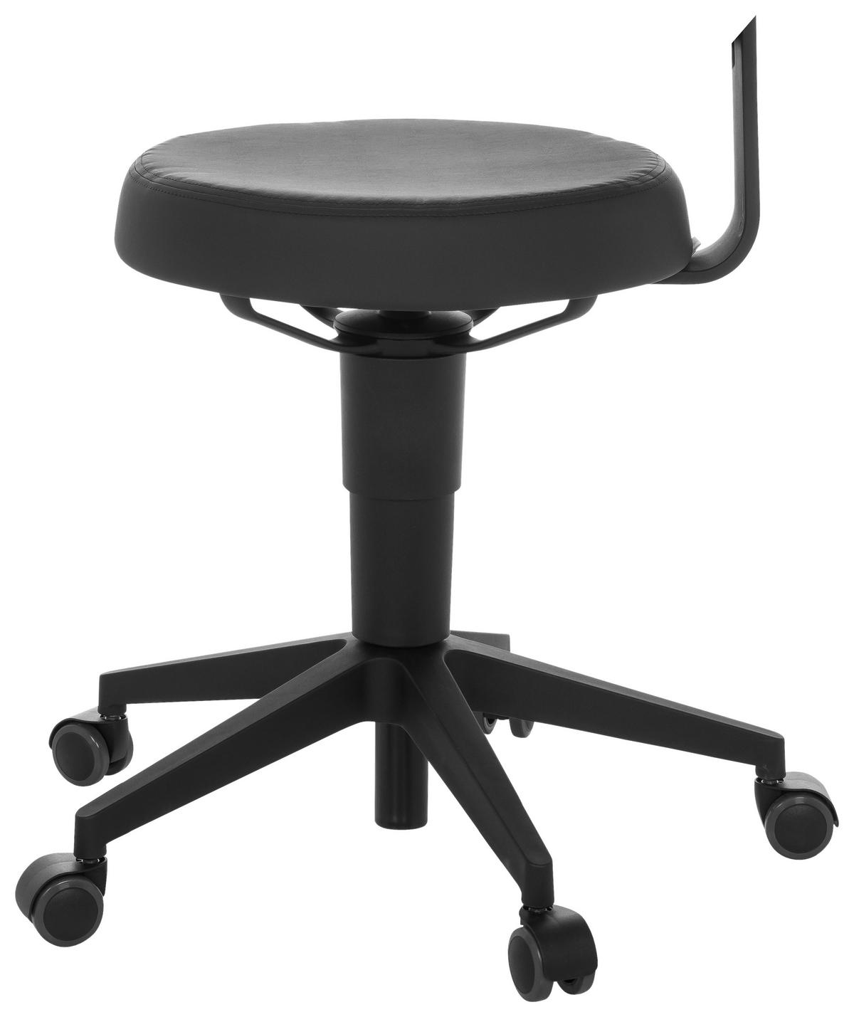 KONTORSPALL  svart  - svart, Basics, läder/plast (40/74-86/46cm) - MID.YOU