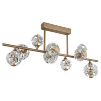 LED-DECKENLEUCHTE 101/34,5/34,5 cm   - Klar/Goldfarben, KONVENTIONELL, Glas/Metall (101/34,5/34,5cm) - Globo