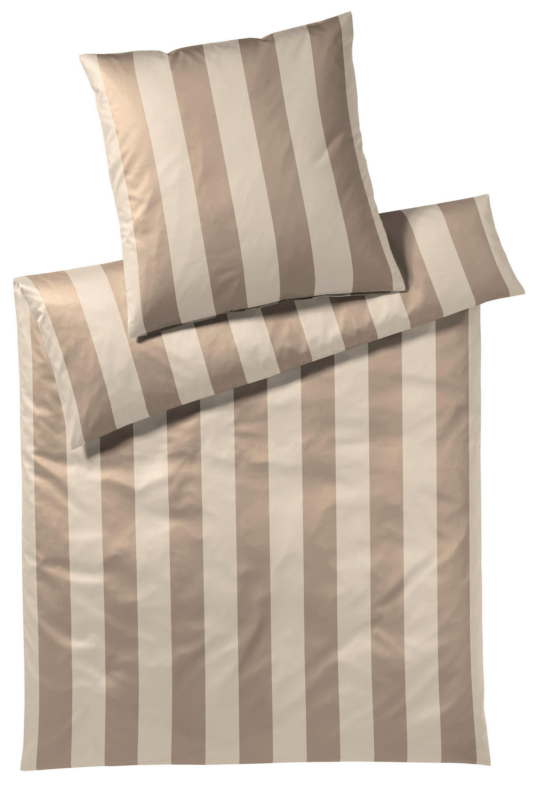 BETTWÄSCHESET Makosatin 160/210 cm  70 cm/50 cm  - Cognac/Naturfarben, Konventionell, Naturmaterialien/Textil (160/210cm) - Elegante