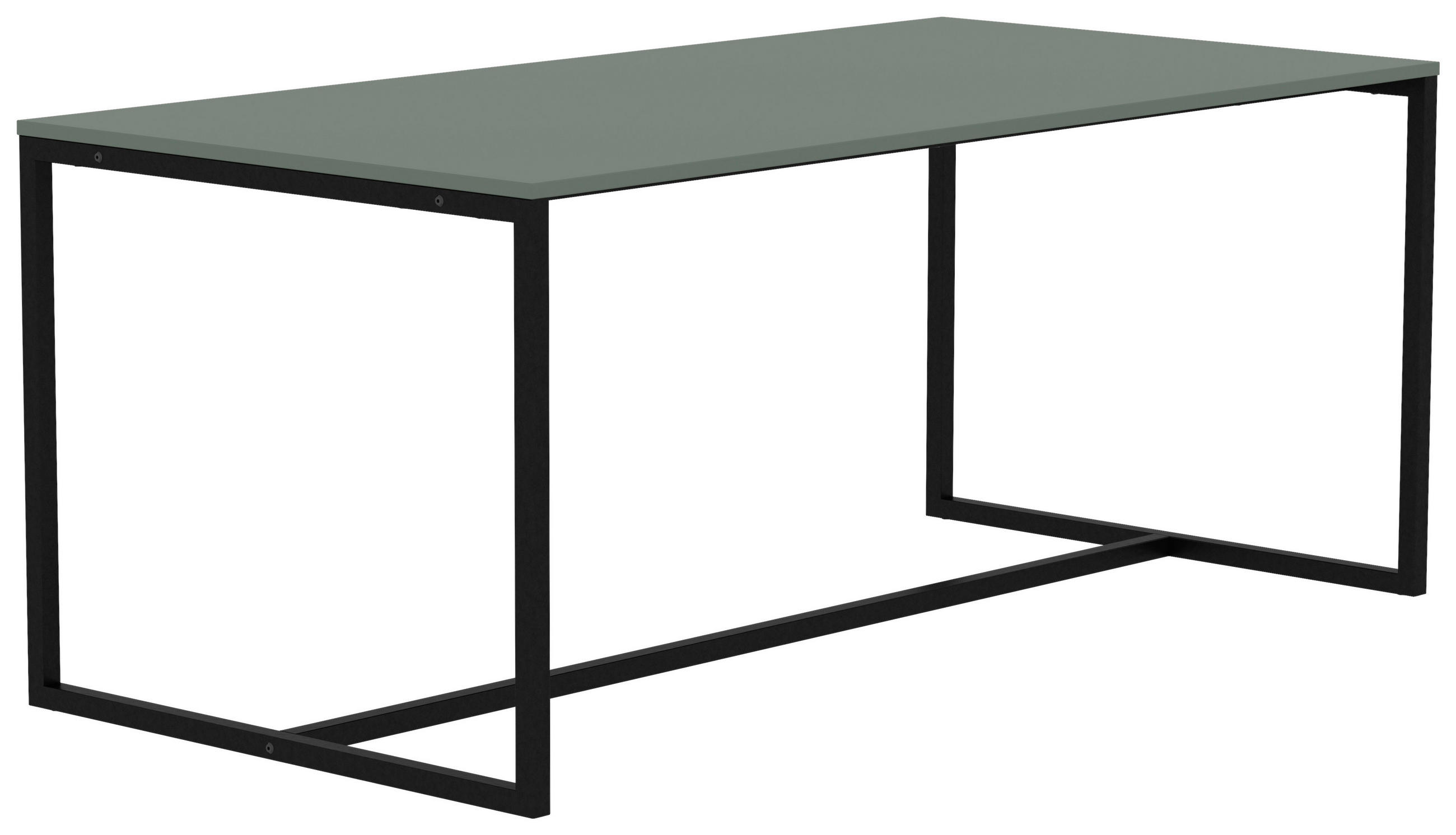 ESSTISCH rechteckig Dunkelgrün  - Dunkelgrün/Schwarz, Design, Holzwerkstoff/Metall (180/90/75cm)