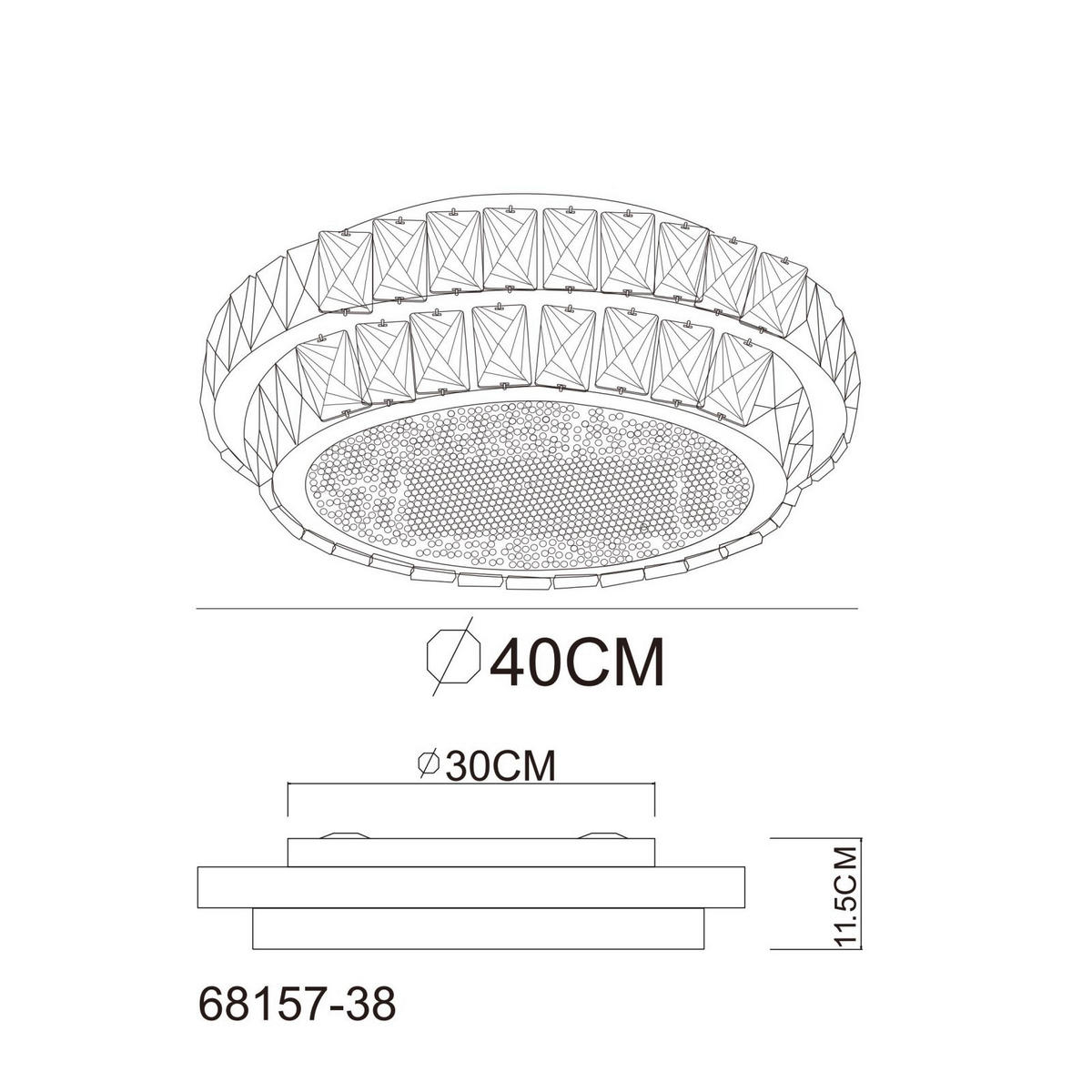 LED-DECKENLEUCHTE  40/15.5 cm    - Klar/Chromfarben, Konventionell, Glas/Kunststoff (40/15.5cm) - Globo