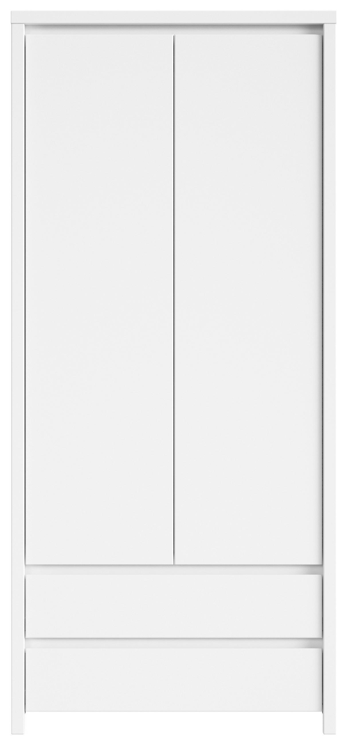 DREHTÜRENSCHRANK 90/200,5/55,5 cm 2-türig Weiß  - Weiß, MODERN, Holzwerkstoff (90/200,5/55,5cm) - MID.YOU