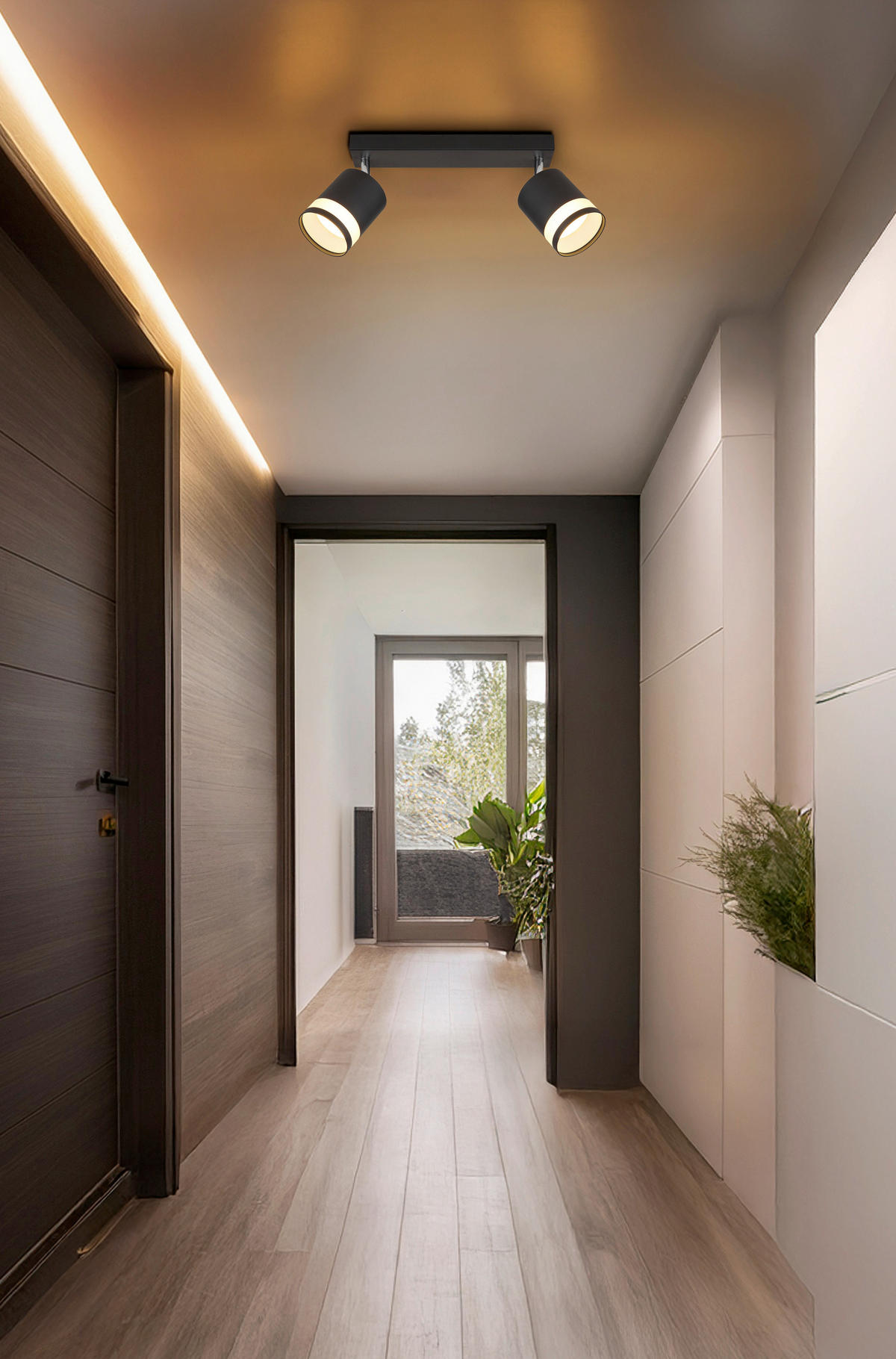 STRAHLER 30/8,2/18,5 cm   - Schwarz/Weiß, Design, Kunststoff/Metall (30/8,2/18,5cm) - Globo