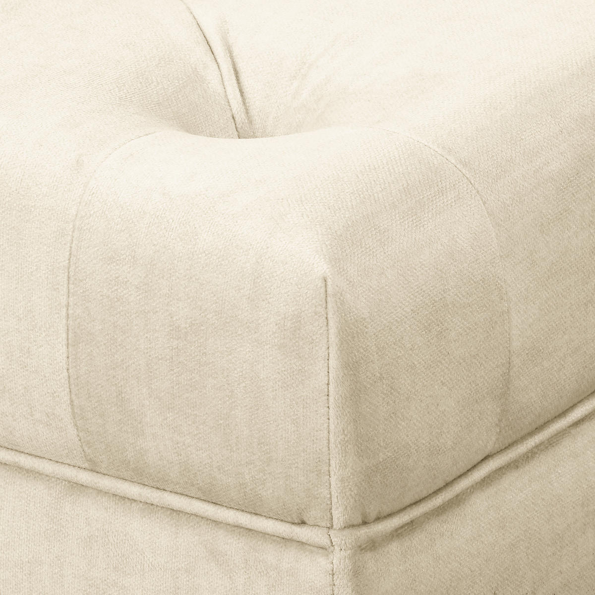 HOCKER in Textil Creme  - Creme/Braun, Design, Holz/Textil (96/35/62cm) - P & B