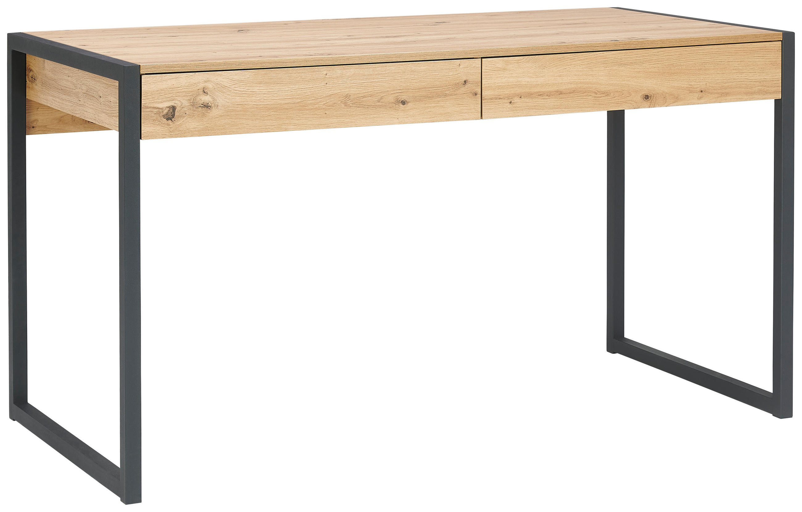 Livetastic Schreibtisch Schwarz, Eiche Artisan 70x75x140 cm
