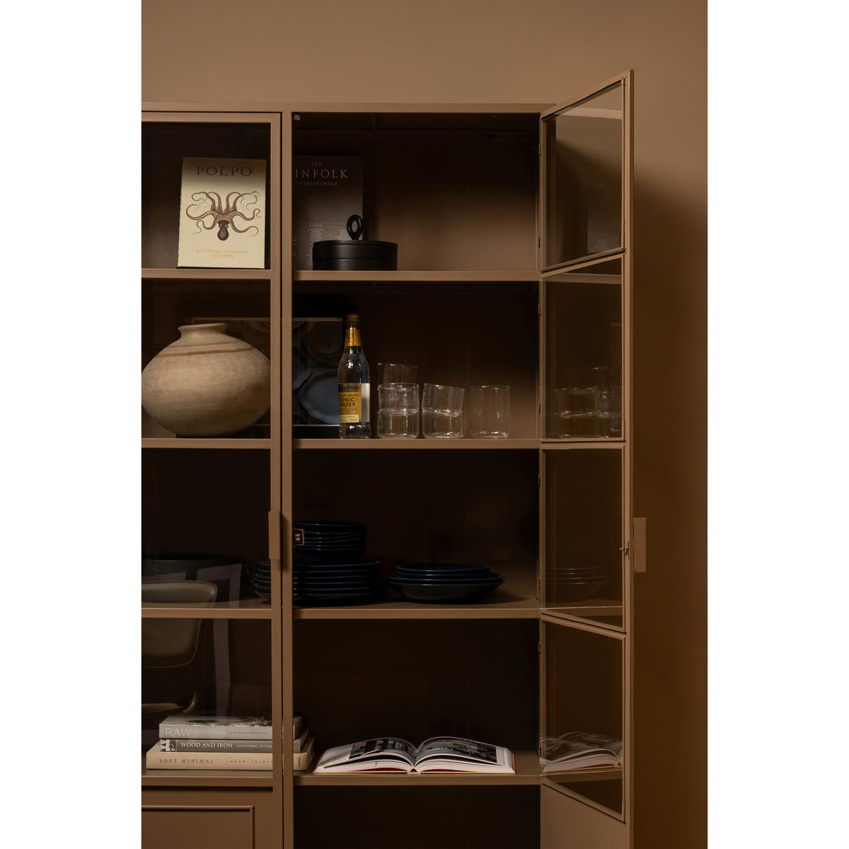 VITRINE in Braun  - Braun, Design, Glas/Metall (110/189/43cm) - Livetastic