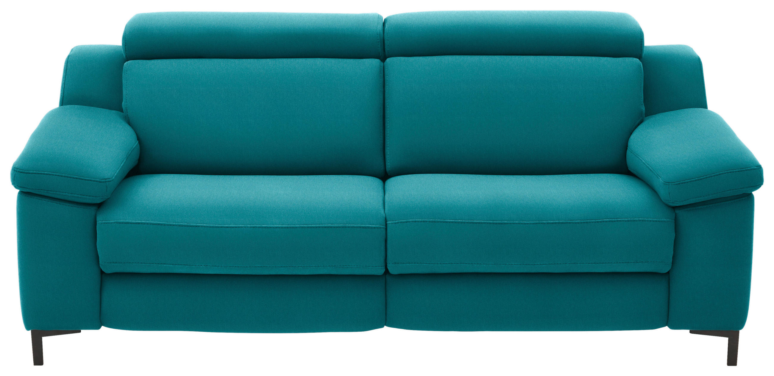 2,5-SITZER  in Chenille Petrol  - Petrol/Schwarz, Design, Textil/Metall (188/84-104/104cm) - Valdera