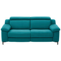2,5-SITZER in Chenille Petrol  - Petrol/Schwarz, Design, Textil/Metall (188/84-104/104cm) - Valdera