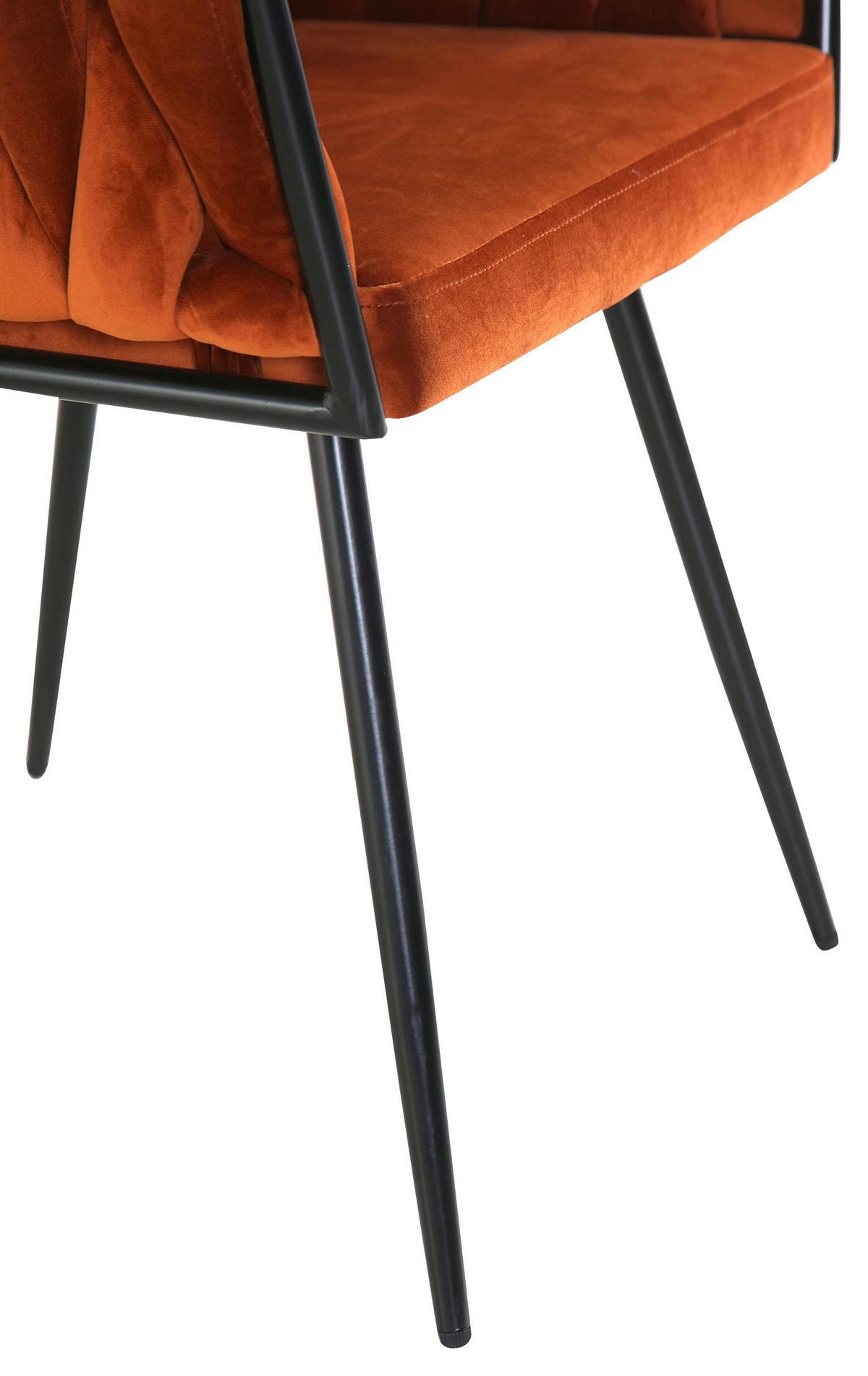 ŽIDLE S PODRUČKAMI, samet, tmavě oranžová - tmavě oranžová/černá, Lifestyle, kov/textil (60/78/55cm) - Ambia Home